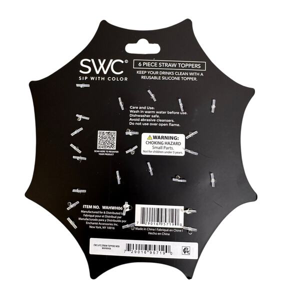 SWC 6 Piece Straw Toppers Ghosts Pumpkins Black Cat Halloween New Lot of 2 - Picture 4 of 5